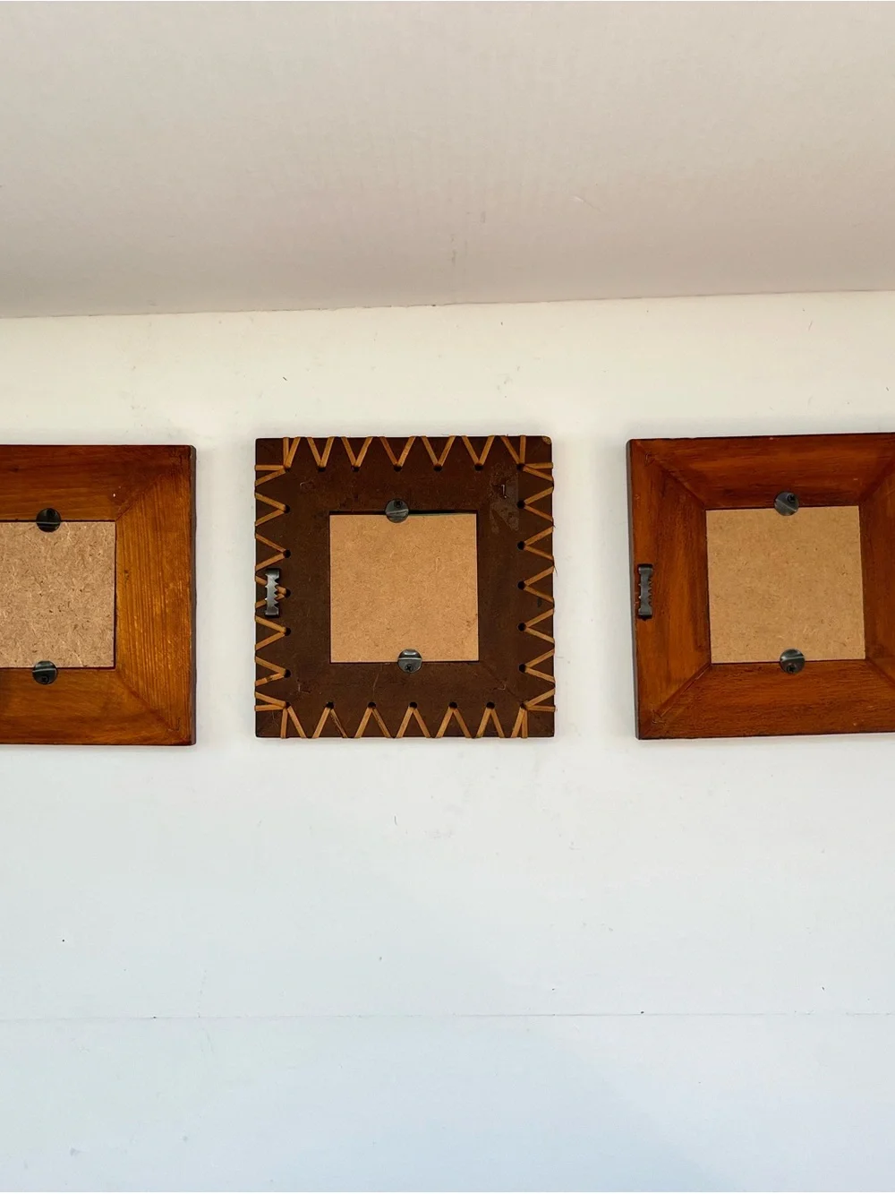 Vintage wall mirror set wood bamboo MCM